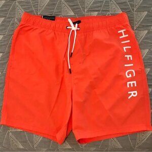 NEW Tommy Hilfiger Men’s Swim Trunks 7” Logo Quick Dry XXL Big & Tall ORNAGE